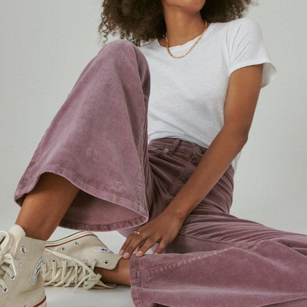 Lucky Brand High Rise Stevie Flare Cord in Huckleberry Size 4